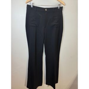 & Other Stories Women's Size 10 Black Trousers Flat Front Office Wear